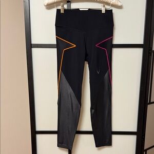 Lucas Hugh London Technical Knit Leggings | Neon Geometric | Size XS
